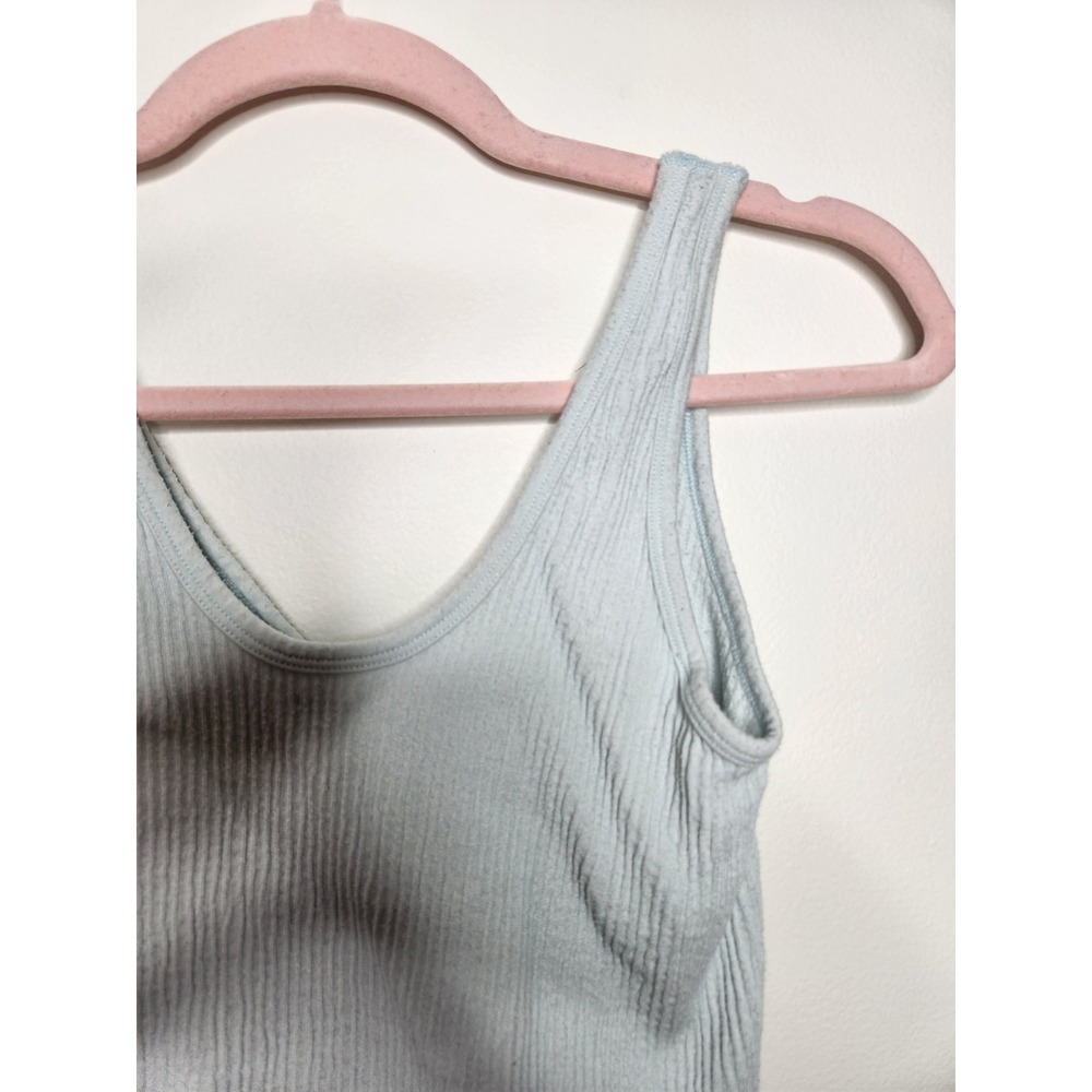Urban Outfitters Drew Seamless Tank Top‎ Ribbed Modal Blue Size Large - Picture 8 of 8